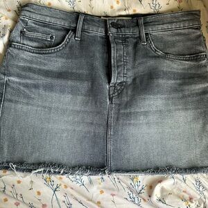 MOTHER Washed Black/Gray Denim Mini Skirt